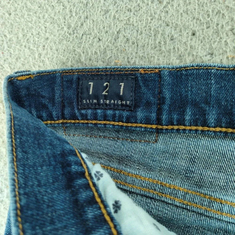 Lucky Brand 121 Heritage Slim Jeans Mens 38x30 Blue Medium Wash Stretch Denim